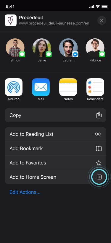 Add to Home Screen (iOS) - Step 2
