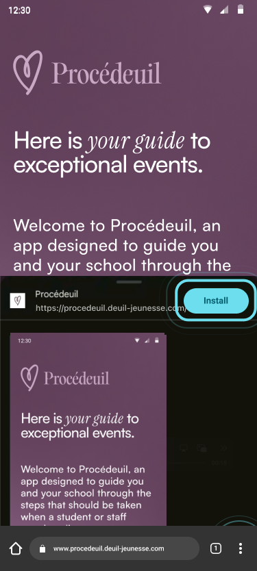Add to Home screen on Android - Step 3