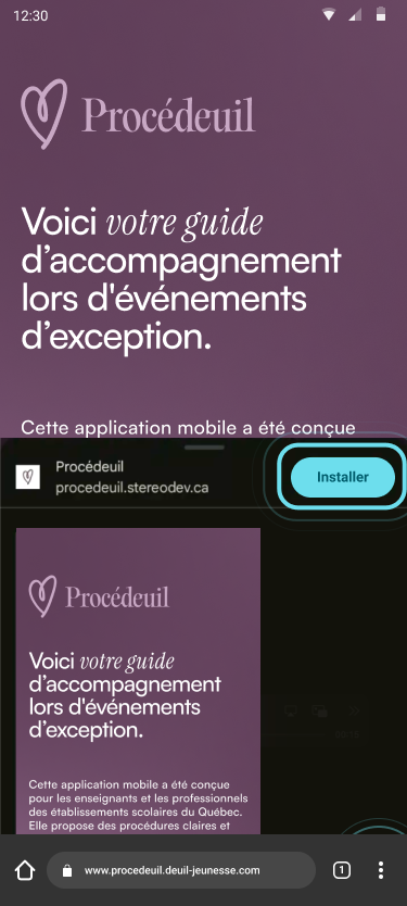 Ajouter à l'écran d'accueil sur Android - Étape 3